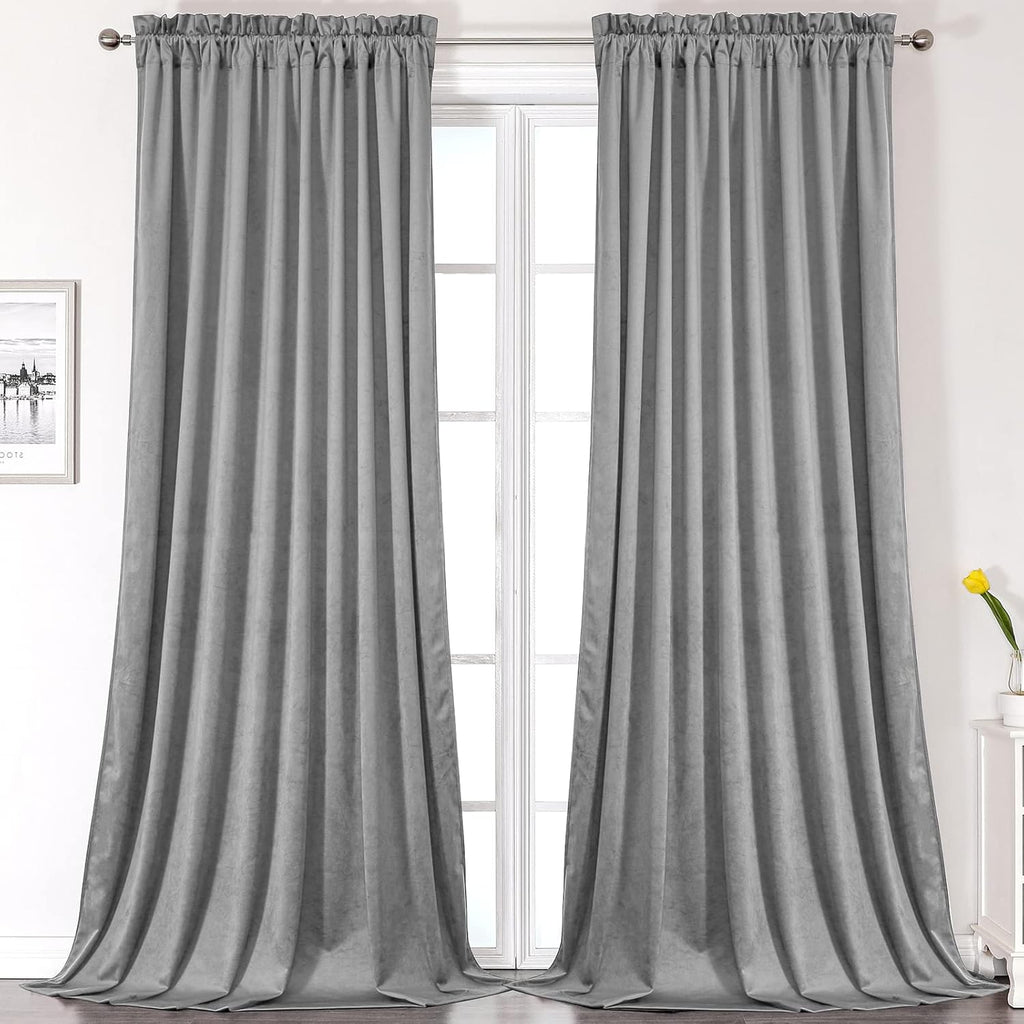 Camel Velvet Room Darkening Curtains, 2 Panels P122