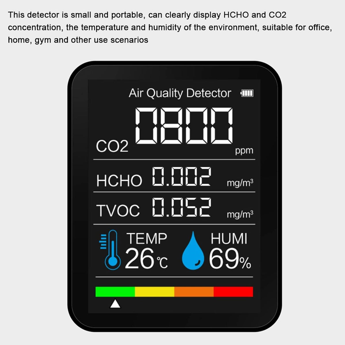 Portable 5 in 1 Air Quality Detector Pack of 2 G97861