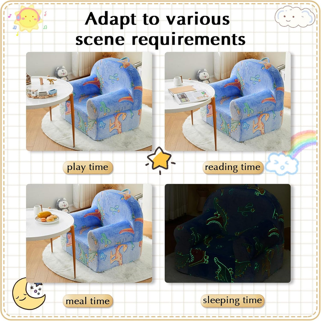 Glow in The Dark Dinosaur Toddler Plush Chair P38206