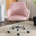 Green Velvet Swivel Rolling Vanity Desk Chair with Back and Wheels E7665