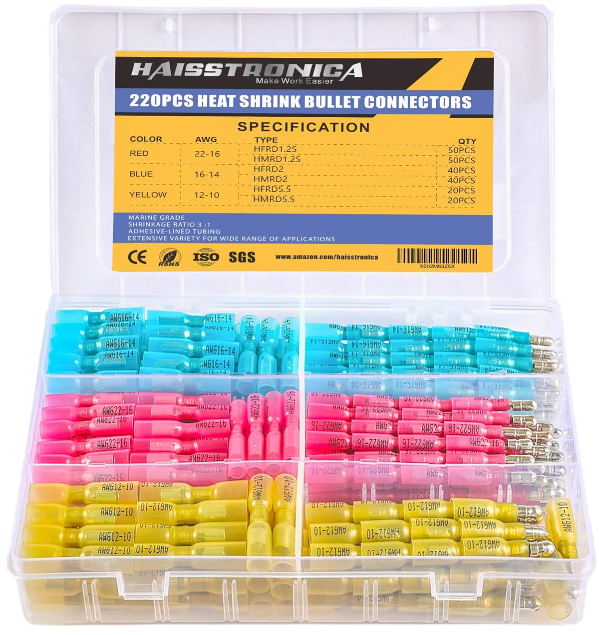 220PCS Heat Shrink Bullet Connectors A79043