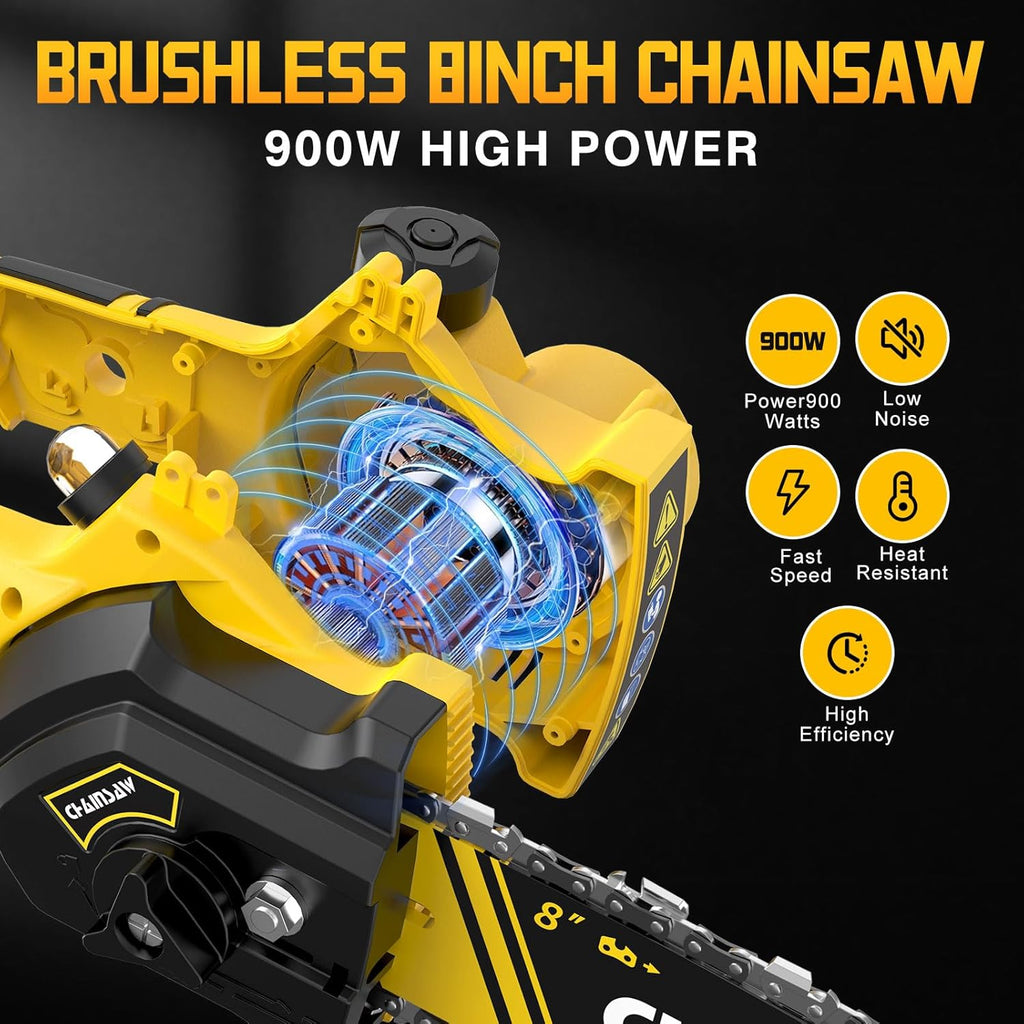 Mini Chainsaw 8 Inch Brushless Cordless Pruning Chainsaw K98709