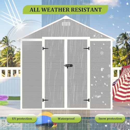 Gray 8x8 FT Outdoor Resin Storage Shed X778