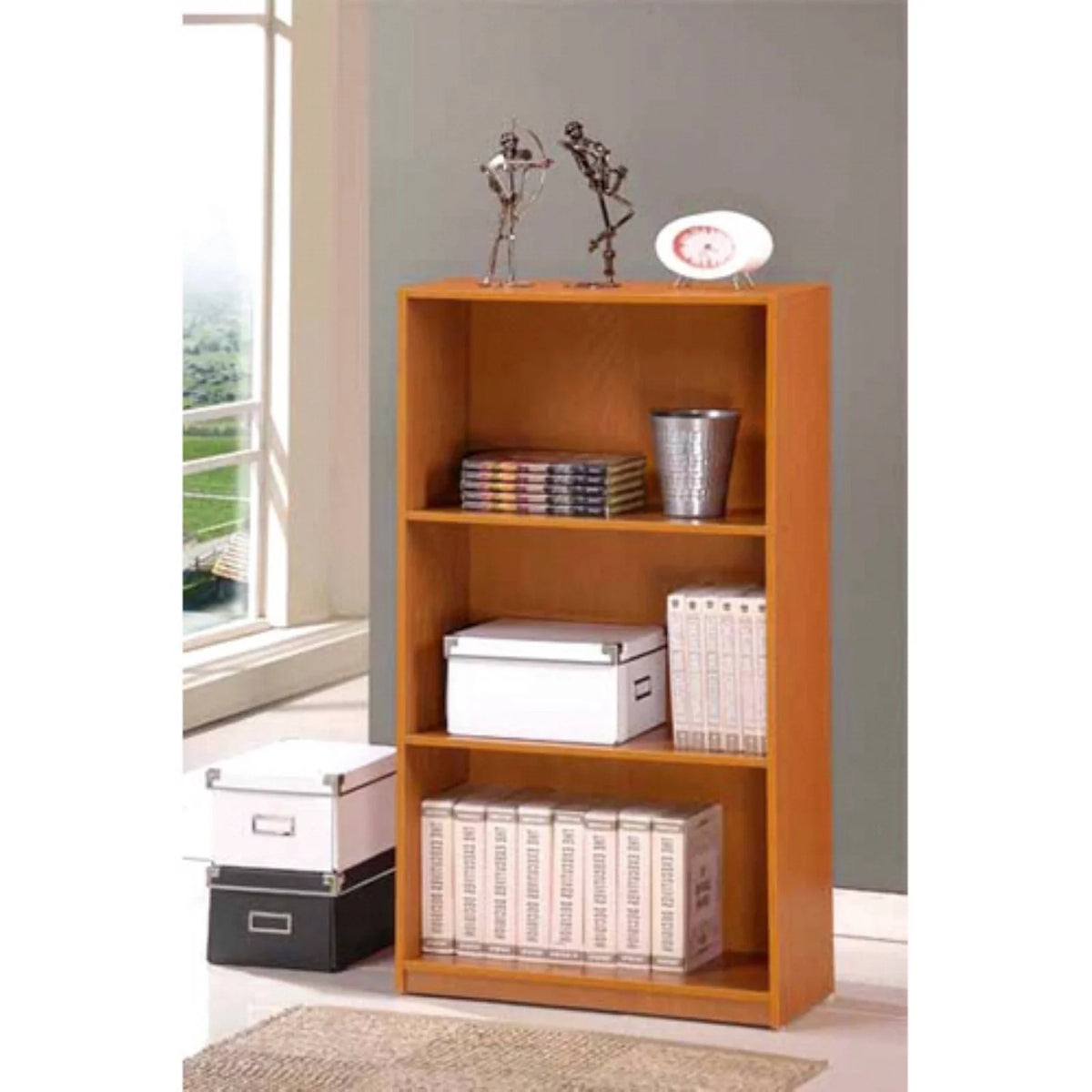 3-Tier Espresso Bookcase Storage Shelves B394