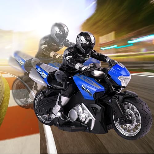 2.4G RC Stunt Motorcycle with Riding Figure 1:10 Scale Green T969346