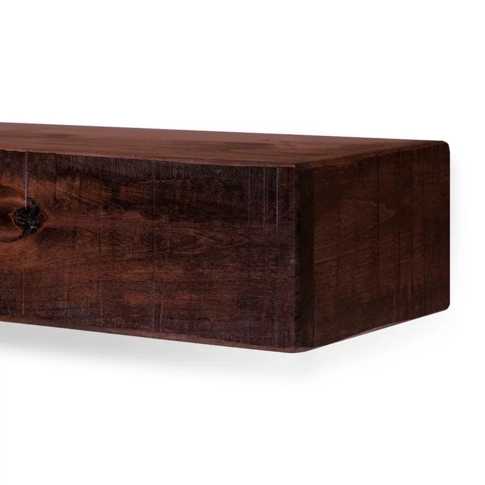 48" Rustic Solid Wood Wall Mounted Mantel Shelf O92270