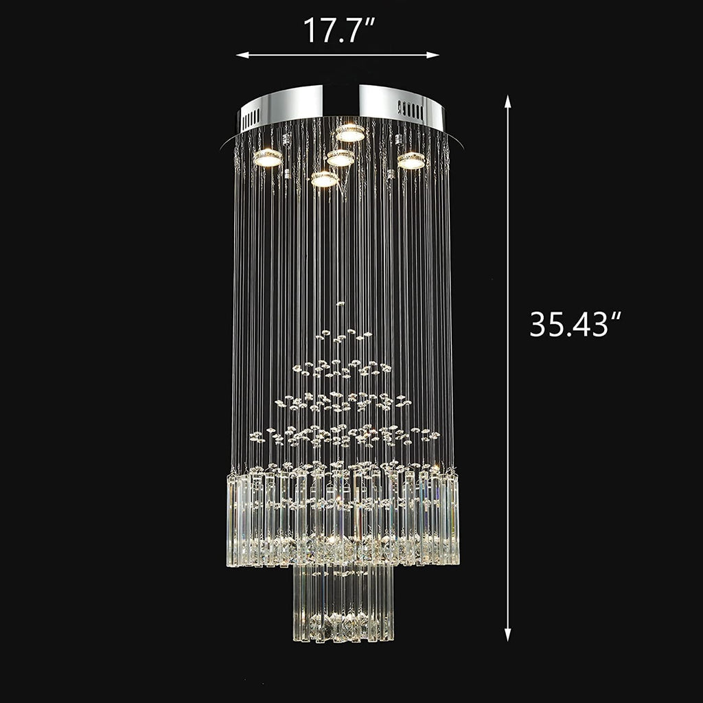 Crystal Raindrop 5-Lights Flush Mount Chandelier M810189
