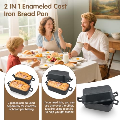 Cast Iron Loaf Pan with Lid 9x5 Inch Q754095