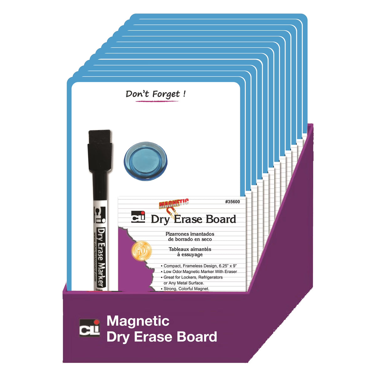 36 Pieces Blue Frame Magnetic Mini Dry Erase Boards L962