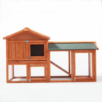 2 Story Outdoor Wooden Chicken Coop Rabbit Hutch Cage P25887