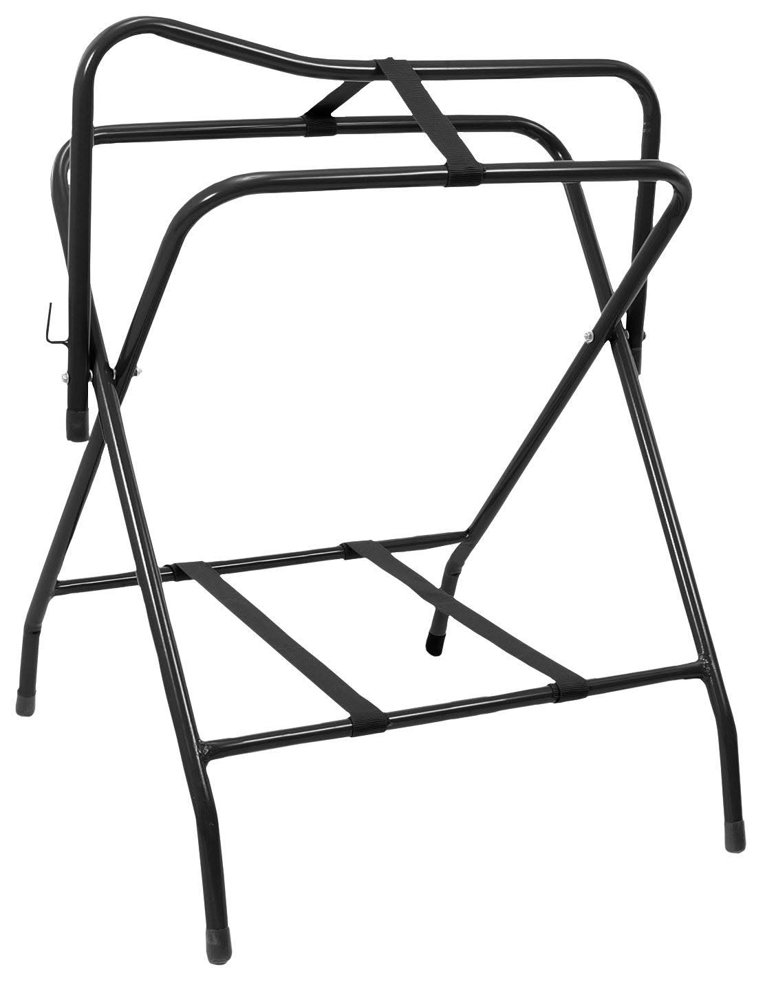 Folding Floor Saddle Rack with Web Bottom Black V58653