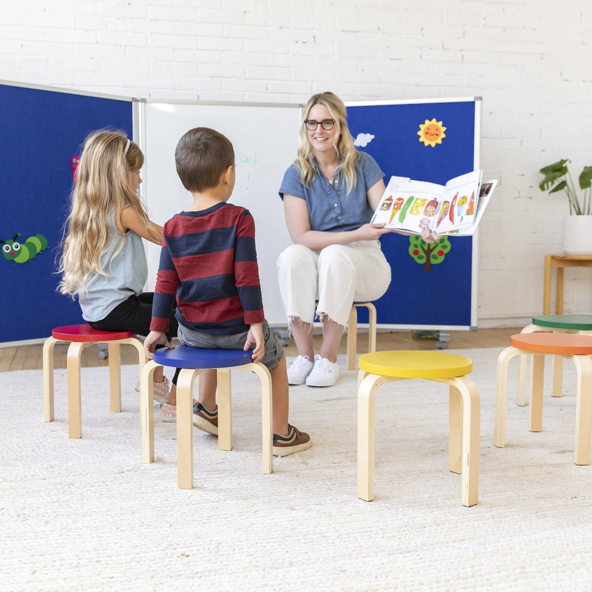 Assorted 6-Piece Stackable Stools O829