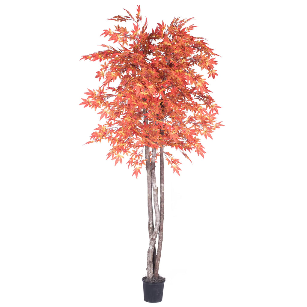 Artificial Orange Maple Silk Tree with Container V901