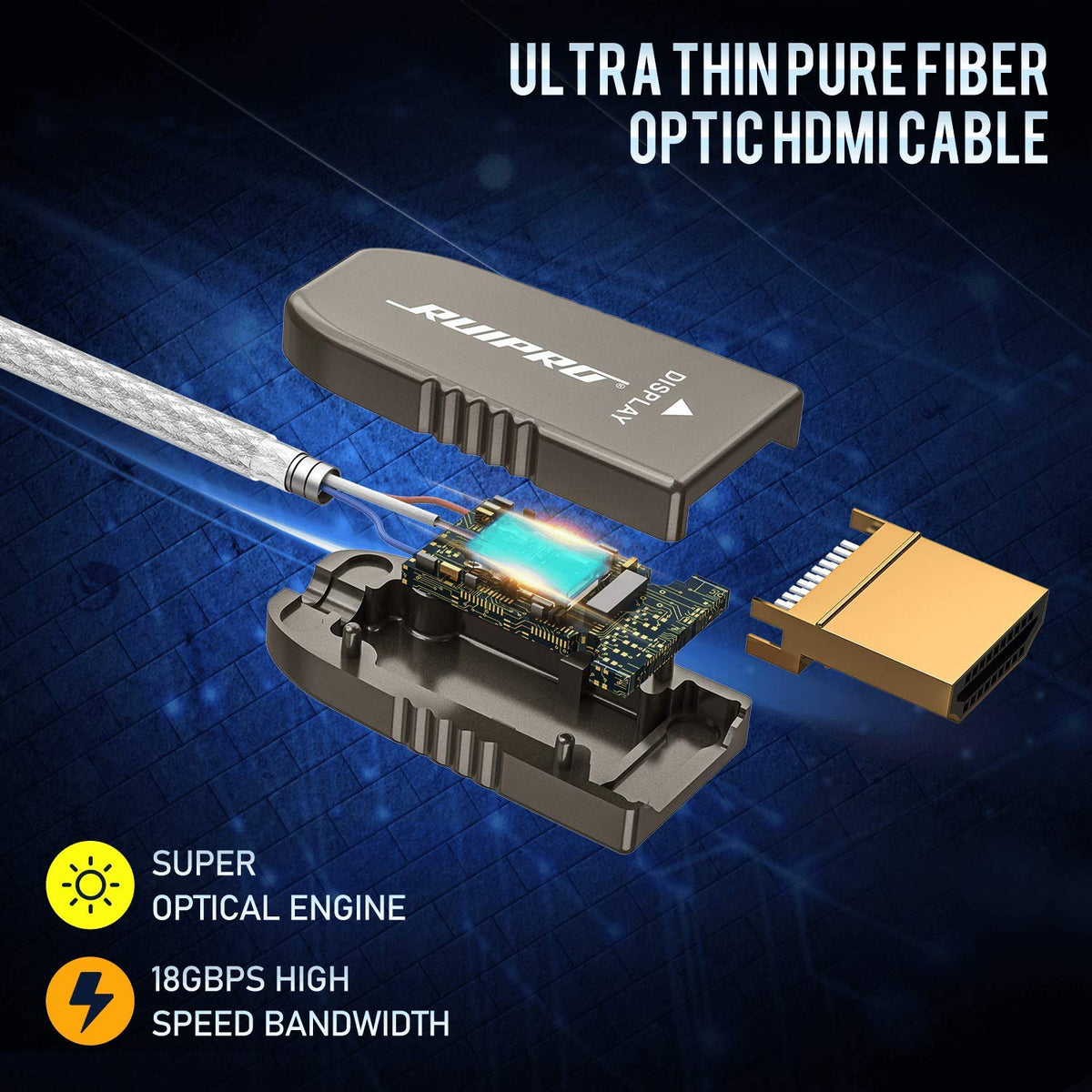 Fiber Optic HDMI Cable 33 Feet 18Gbps K53189