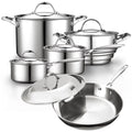 10-Piece Stainless Steel Cookware Set with Fry Pan A144219