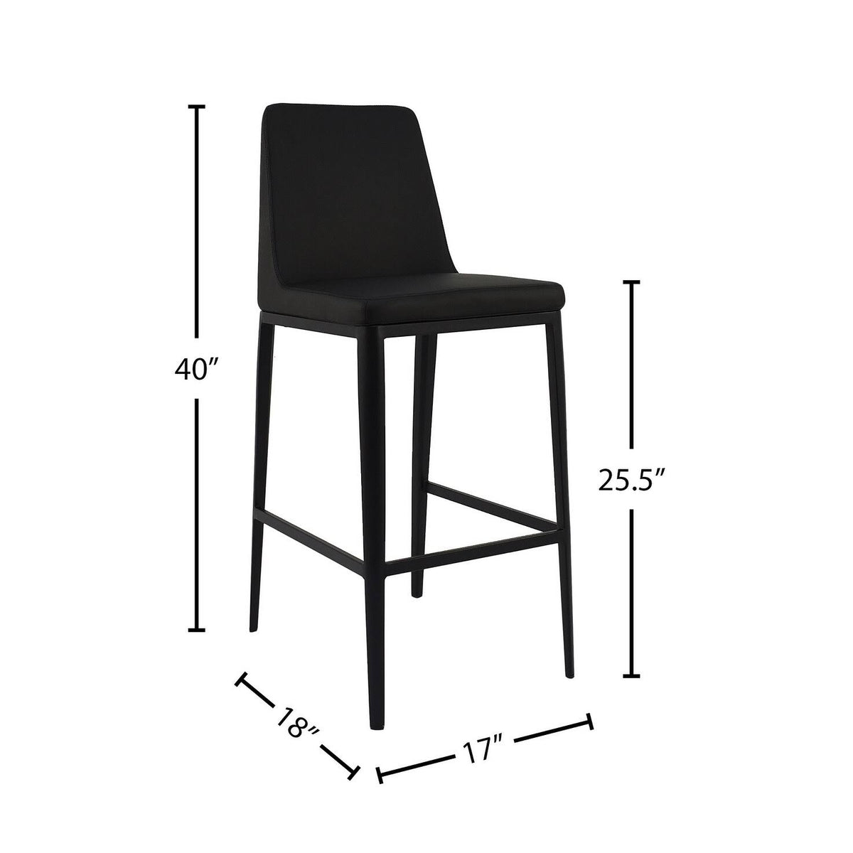 Charcoal Leatherette Bar Stool V570949