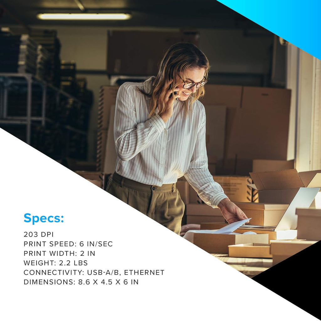 Direct Thermal Desktop Printer with USB Ethernet Connectivity V1102