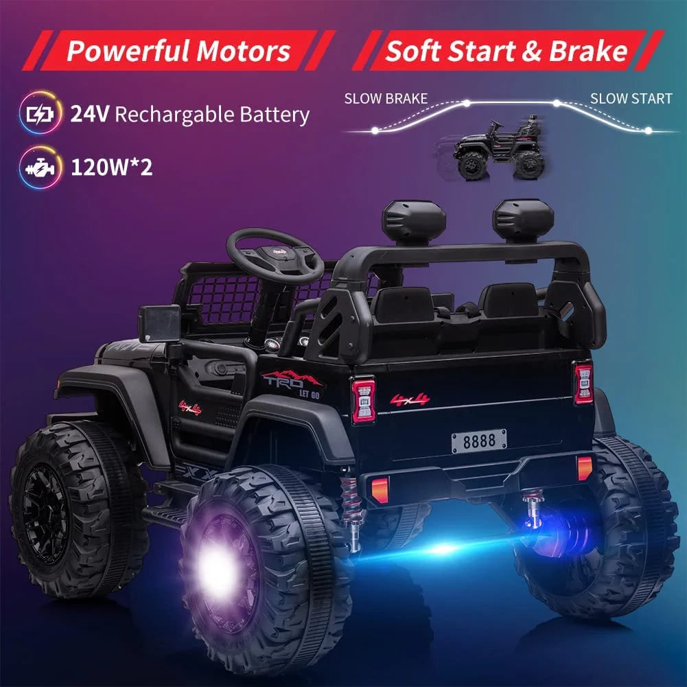 24V Kids Ride on Car with Remote Control 2 Seats LED Light Truck G210