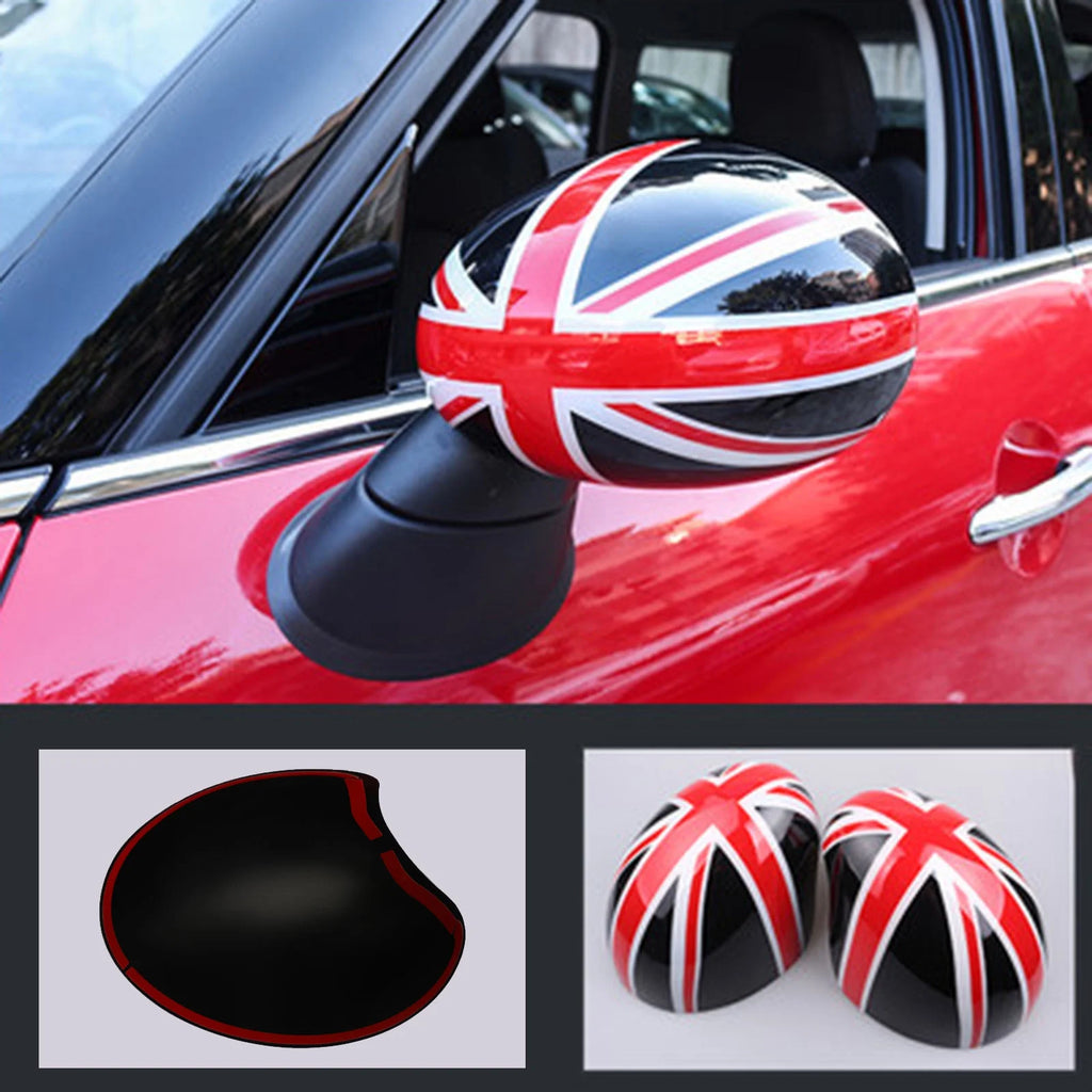 2pcs Black/Red Mirror Covers for MINI Cooper D803