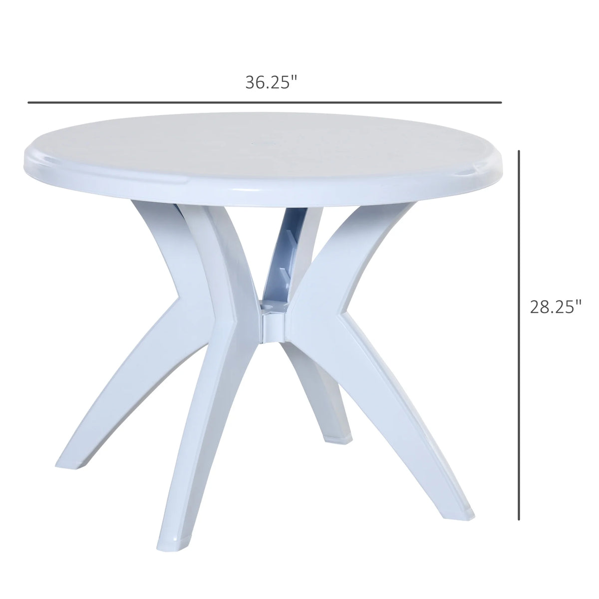Round Plastic Patio Table with Umbrella Hole X889684