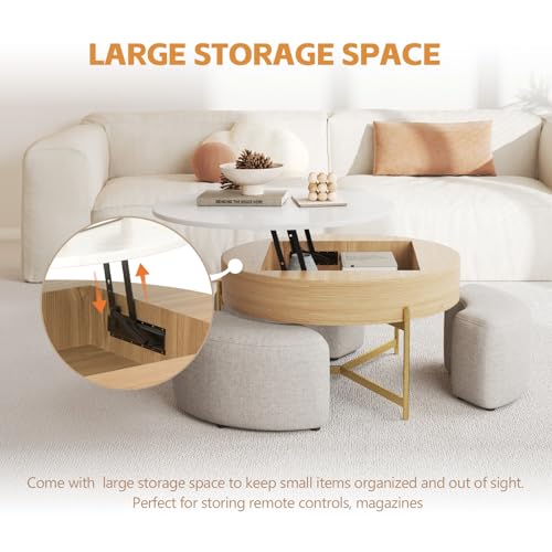 3 in 1 Lift Top Nesting Coffee Table with Storage T6194