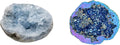 Natural Celestite Mineral Crystal Geode Cluster & Angel Aura Quartz Geode Stone B626