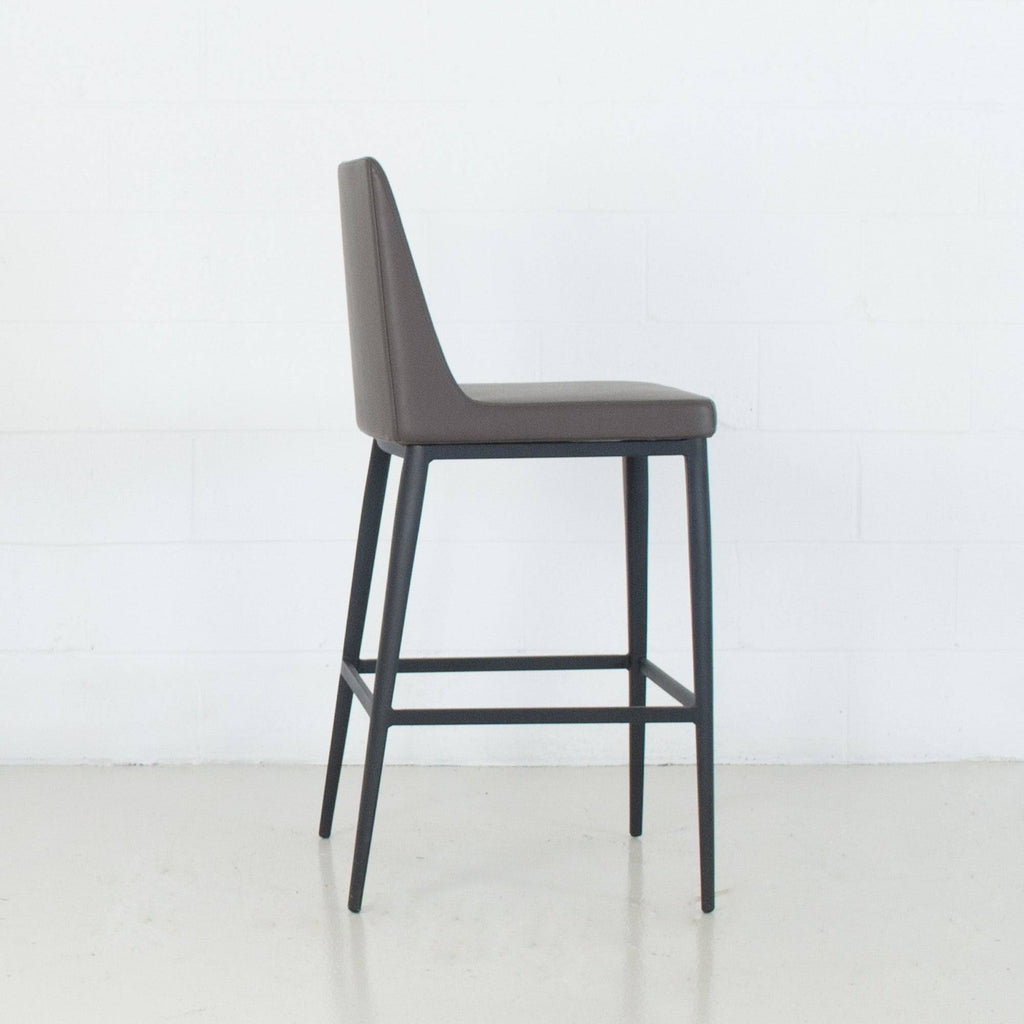 Charcoal Leatherette Bar Stool V570949
