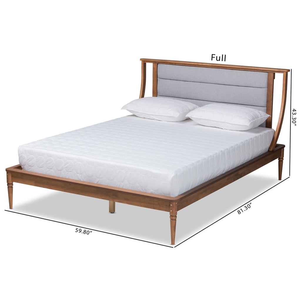Light Grey Fabric Upholstered Queen Size Platform Bed Z722525