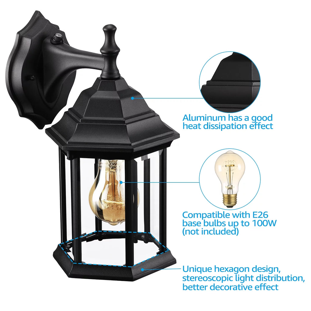 Outdoor Wall Lights, Dusk to Dawn Q6962