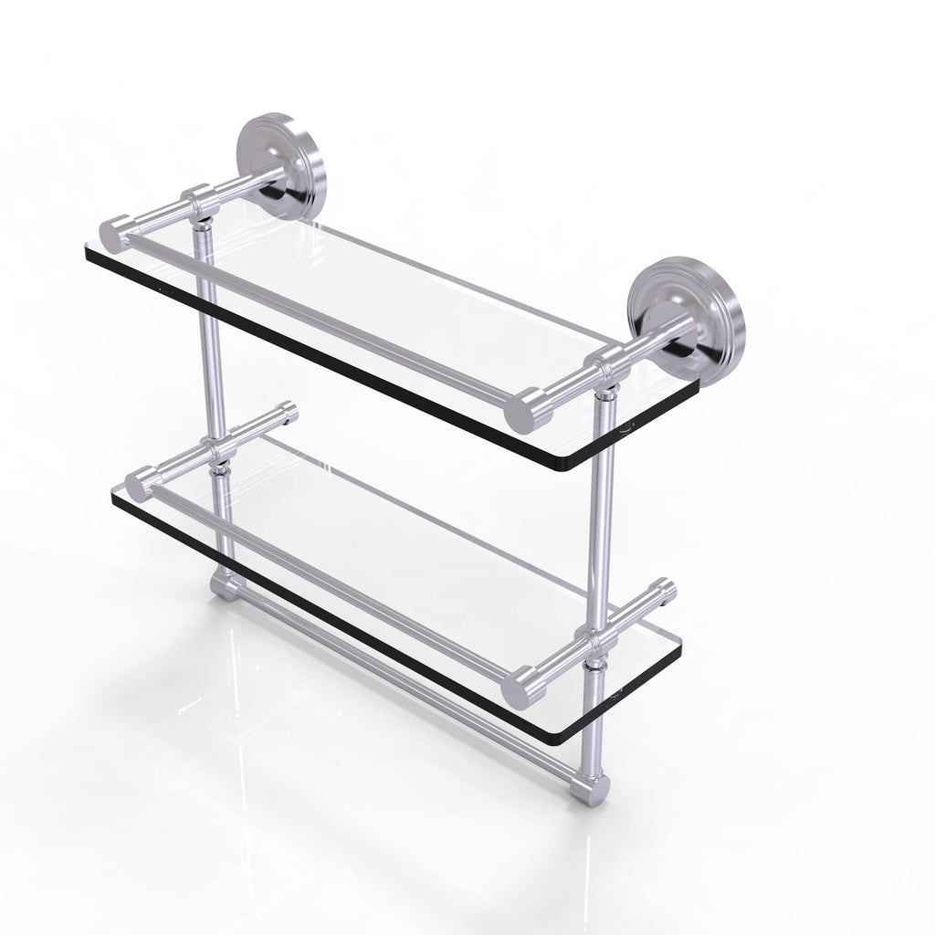 Double Glass Shelf with Towel Bar - Antique Copper - 22 inch J243818