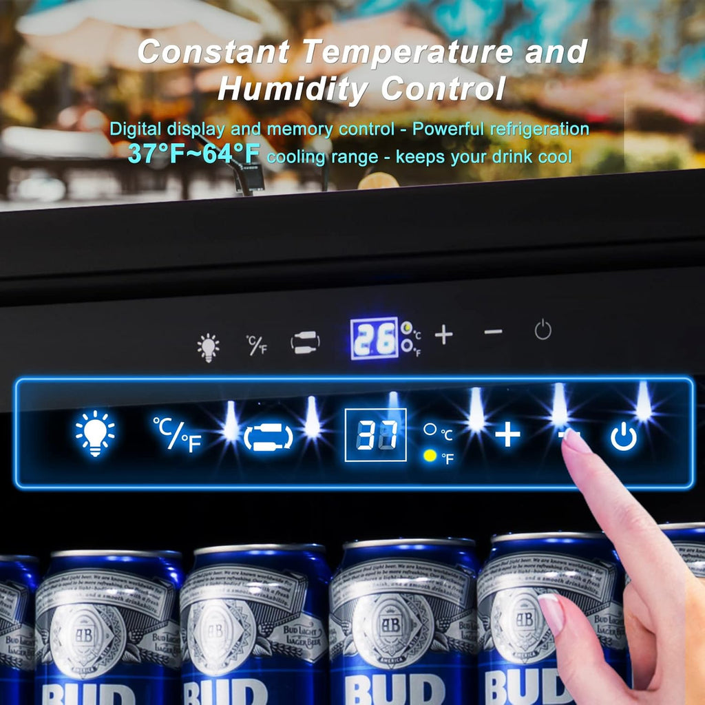 Stainless Steel 24 Inch Under Counter Beverage Refrigerator W6127