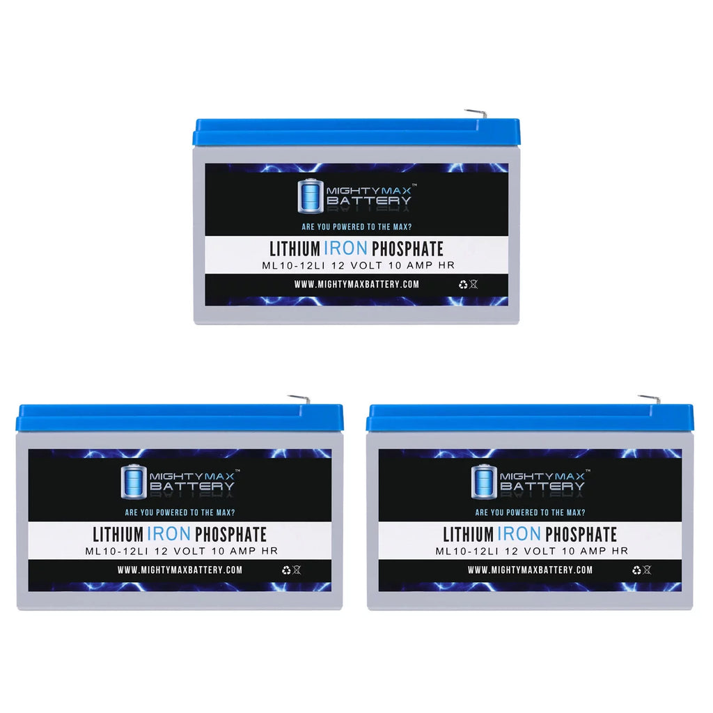 12V 10AH Lithium Replacement Battery 3 Pack Q1471