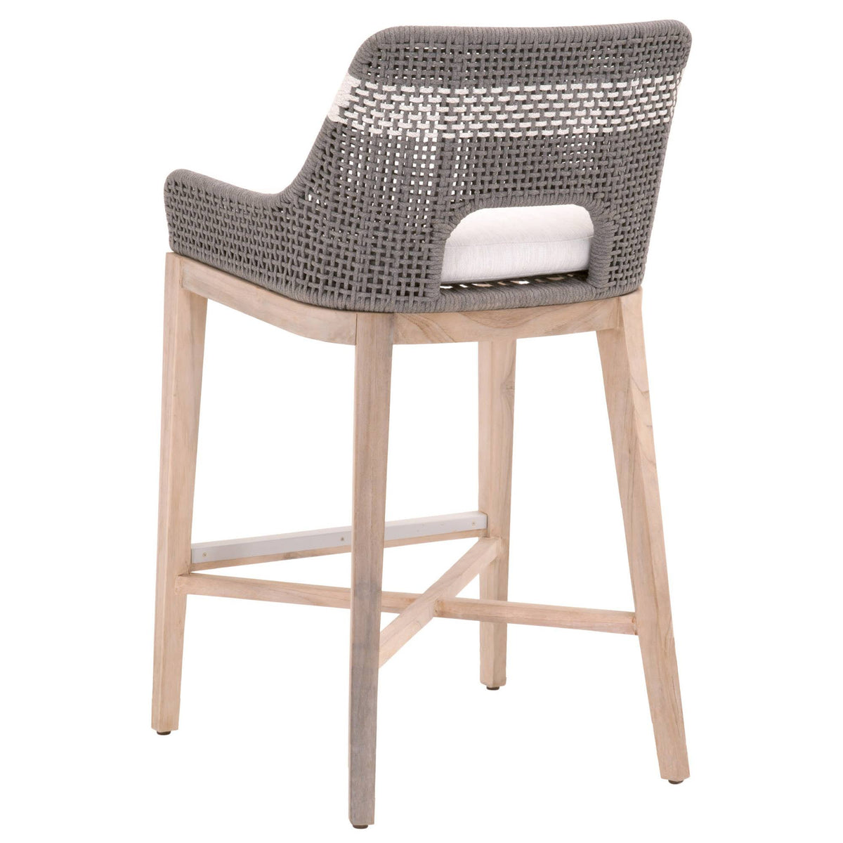 Dark Gray Rope Barstool with Stretcher Q90695