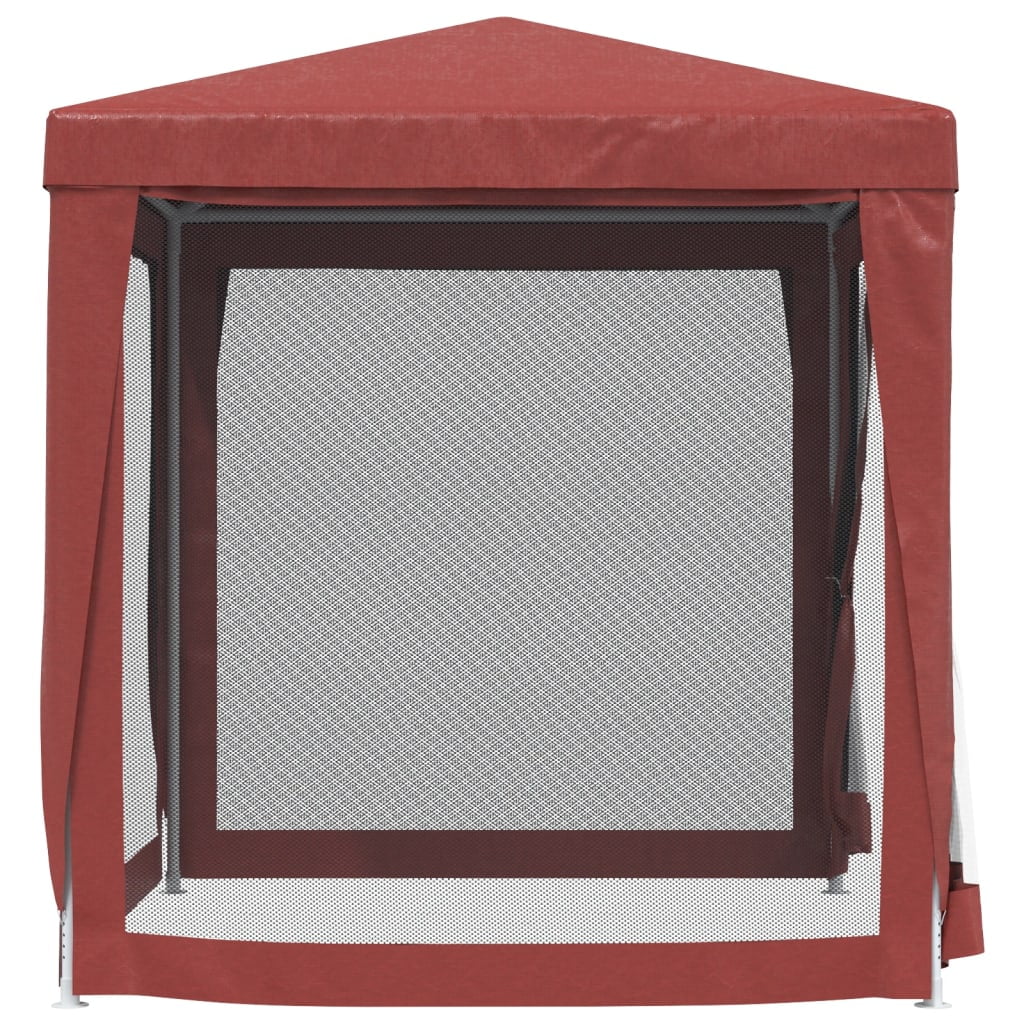 Red Party Tent with 4 Mesh Sidewalls 6.6'x6.6' HDPE F456728