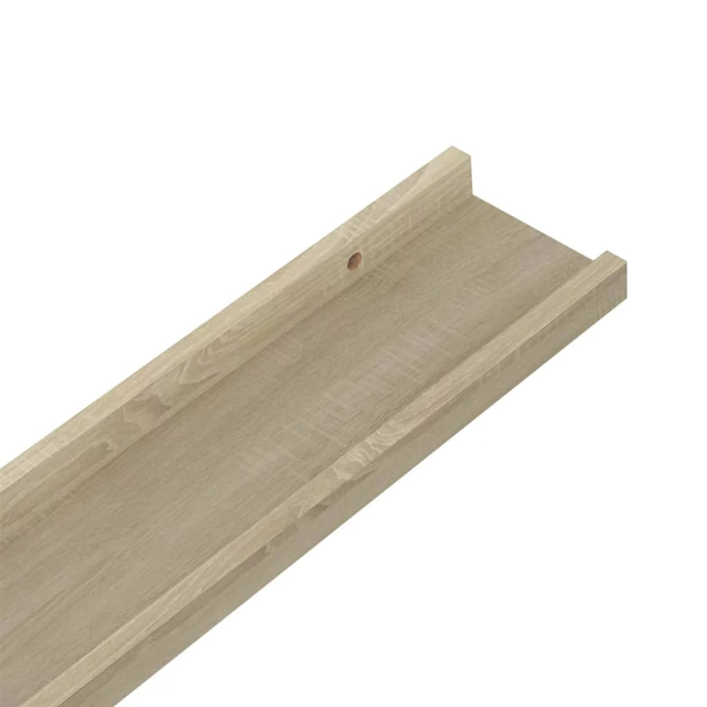 2 Piece MDF Floating Shelves Sonoma Oak 31.5 x 3.5 x 1.2 Inches N396000