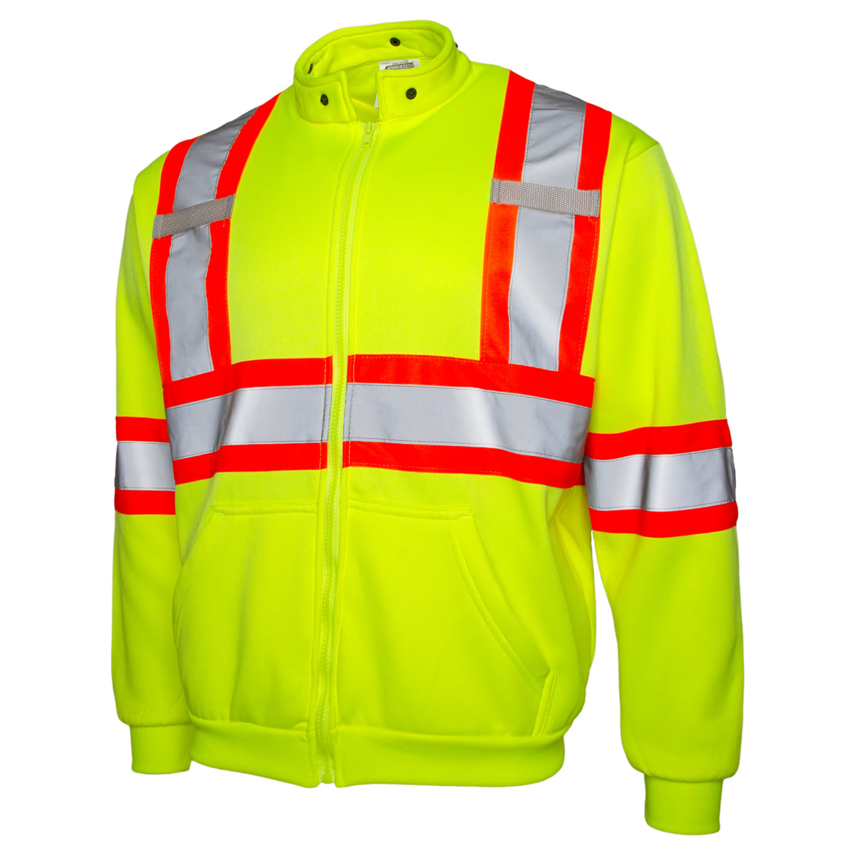 Hi-Vis Safety Full-Zip Hoodie, Yellow, L C9023