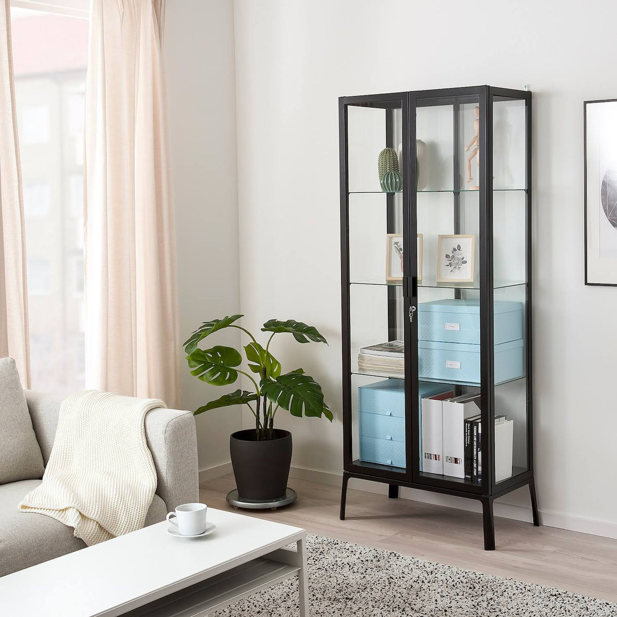 Anthracite Glass-Door Cabinet E64084