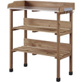 Fir Wood Potting Bench Table with 3 Tier Shelves F4750