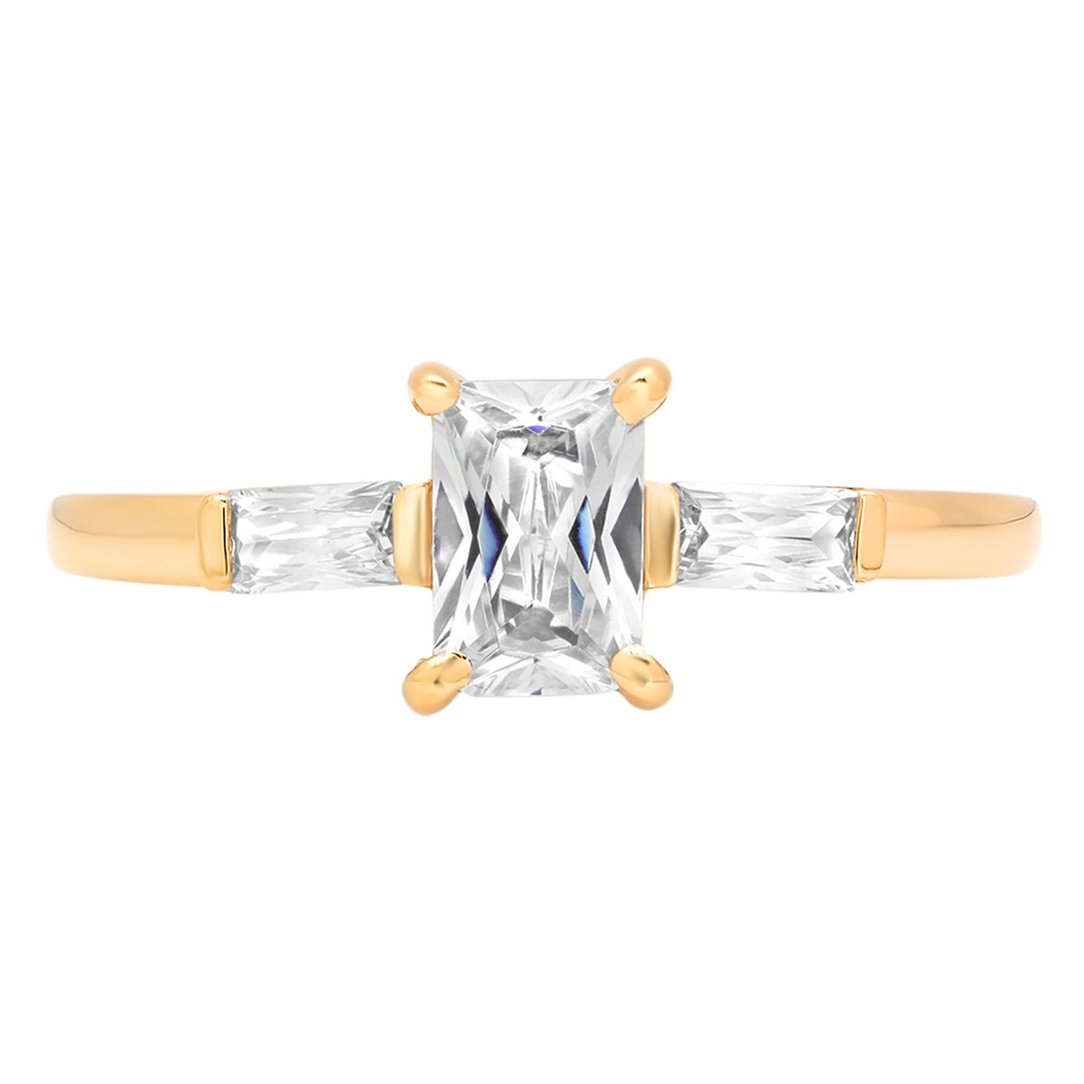 18K Yellow Gold Three-Stone Diamond Engagement Ring N85297