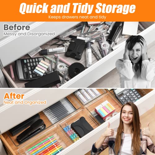 6 Pcs Clear Acrylic Drawer Organizer Set B807
