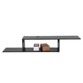 Asymmetrical Floating Wall Mounted TV Console 60 Inches MDF Black P961687
