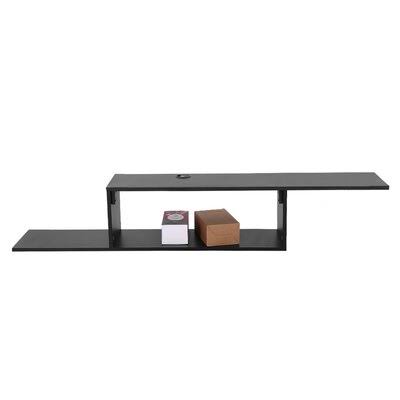 Asymmetrical Floating Wall Mounted TV Console 60 Inches MDF Black P961687
