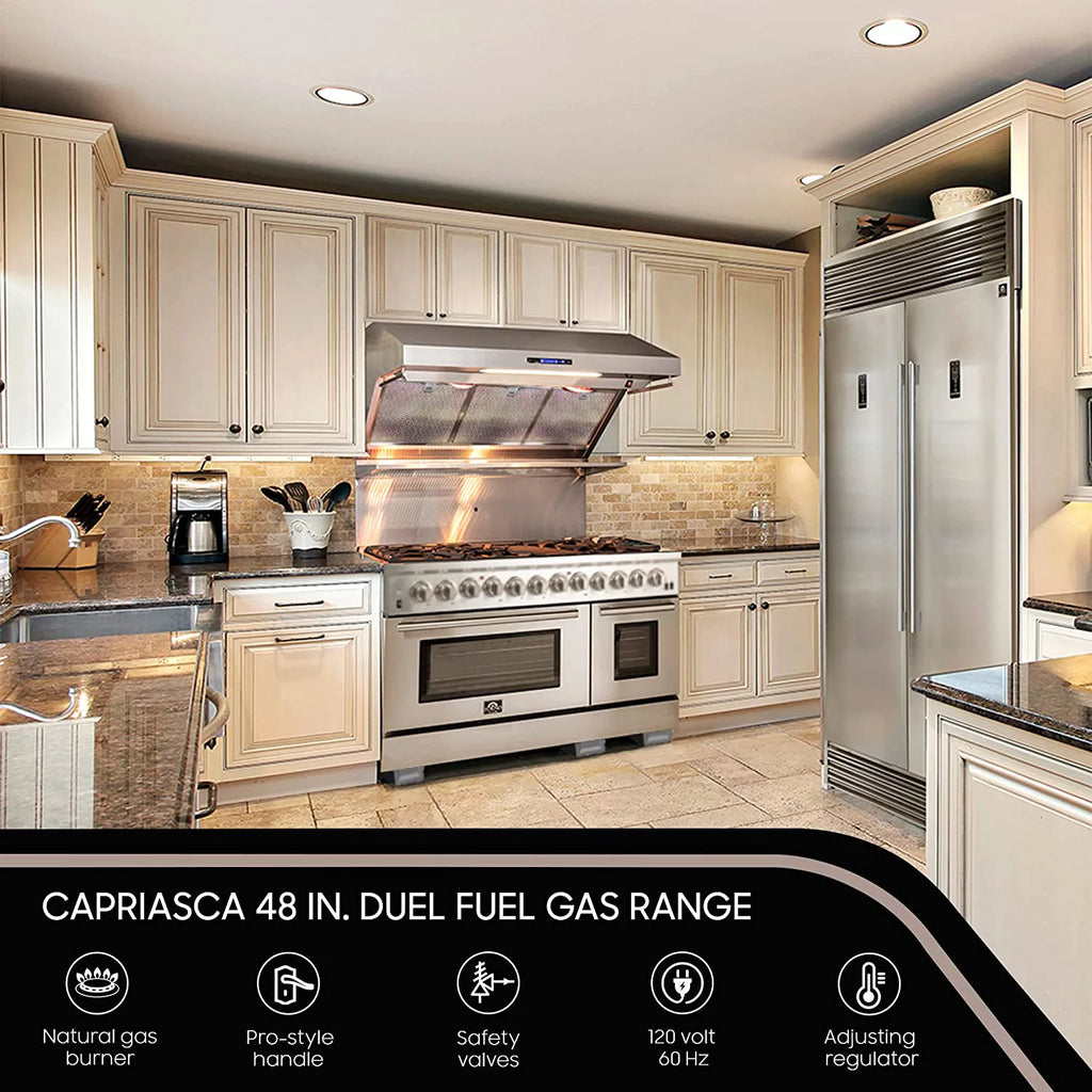 48-inch 8-Gas Burner Freestanding Range with Dual Oven in Stainless Steel A663146