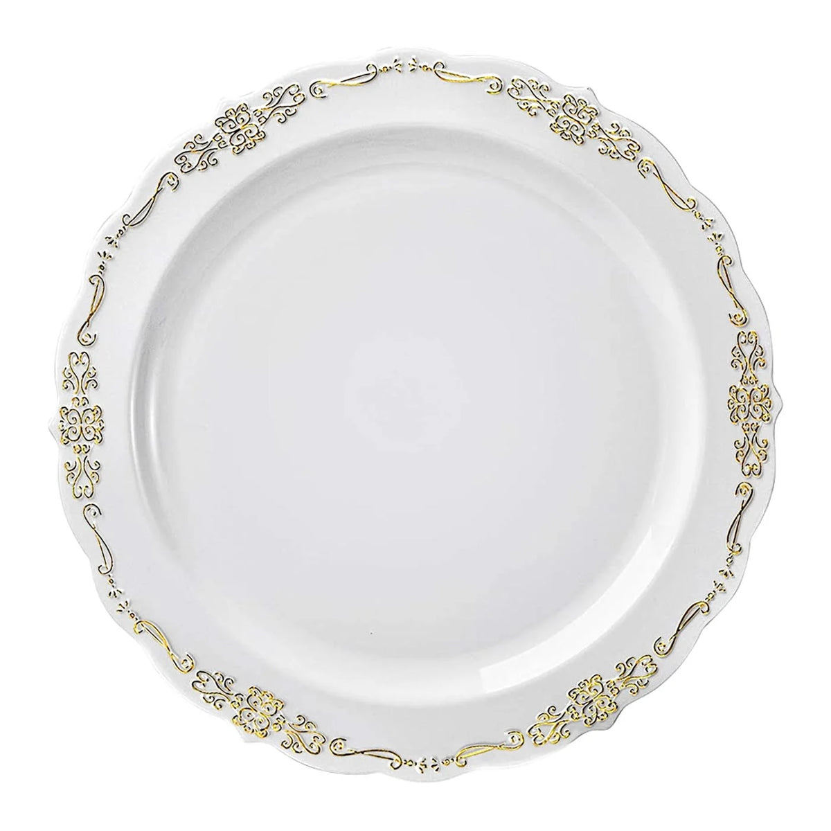 White Gold Disposable Plastic Wedding Value Set (60 Guests) F6272