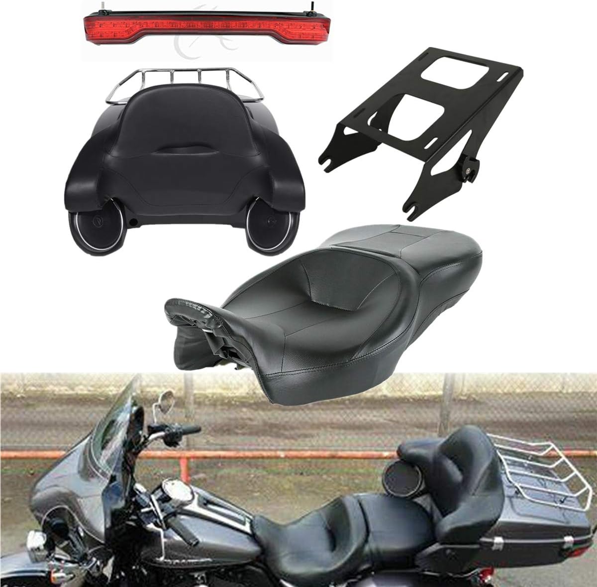 Black Pack Trunk Backrest Speaker Mount Rack P2306