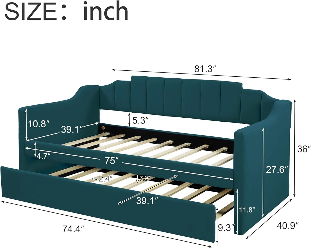 Upholstered Daybed with Wood Frame D6358