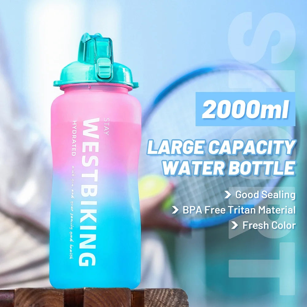 Sports Water Bottle with Straw Large Capacity F671