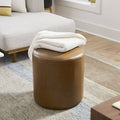 Vegan Leather Small Ottoman V14415
