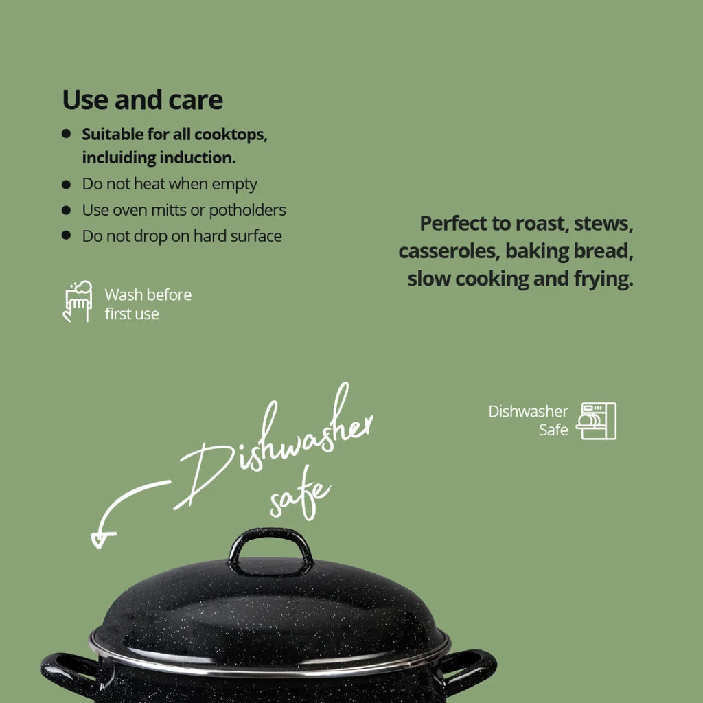 9.5 Qt Enamelware Dutch Oven with Lid R2565