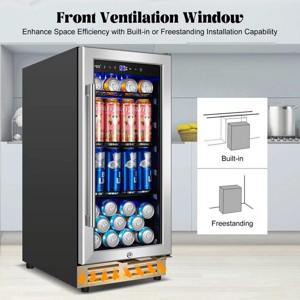 15 inch 130 Can Beverage Refrigerator with French Door B5930